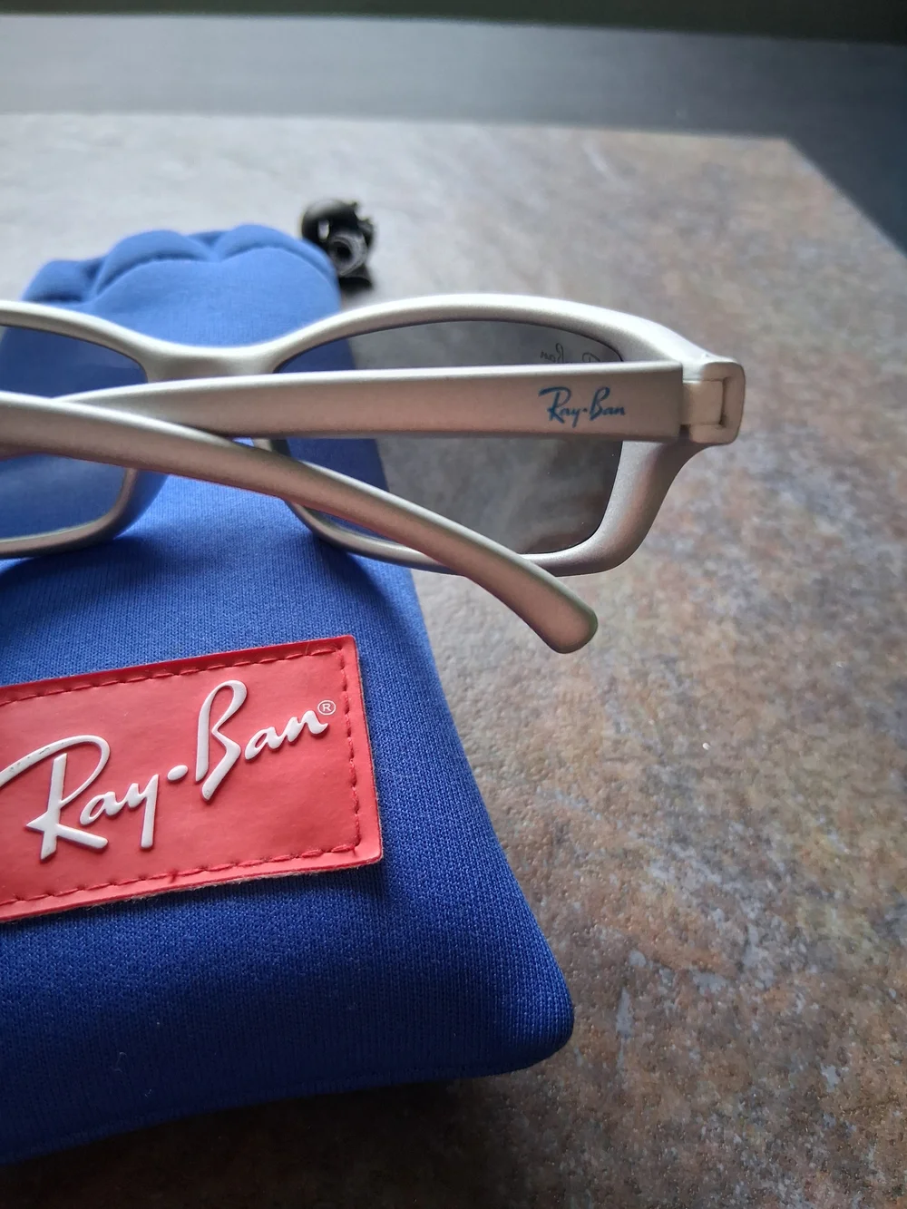 Ray-Ban Junior Collection RJ9019-S Silver Frame Blue Lens Sunglasses